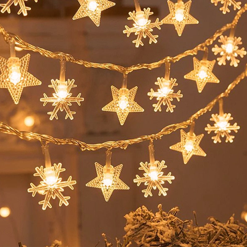 Snowflake Xmas Tree LED String Lights Christmas Decoration