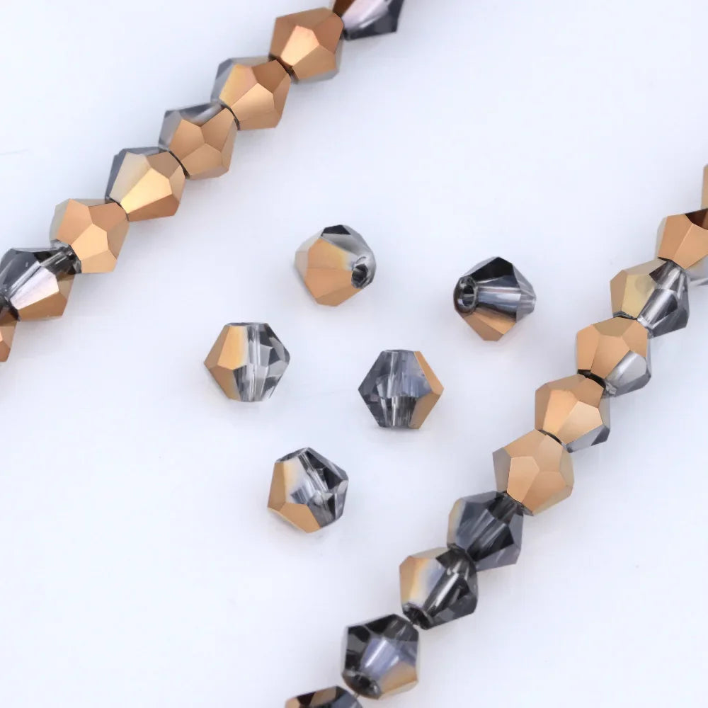 3/4/6mm Rainbow Austria Bicone Crystal Beads AB Colour Faceted Glass Beads for DIY Jewellery Making