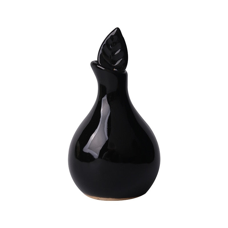 Leaf Cracked Glaze Essential Oil Pots 100ml Ceramic Aromatherapy Scented Home Decor Bottle