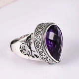 Tear of the Kraken S925 Sterling Silver Ring Waterdrop Amethyst