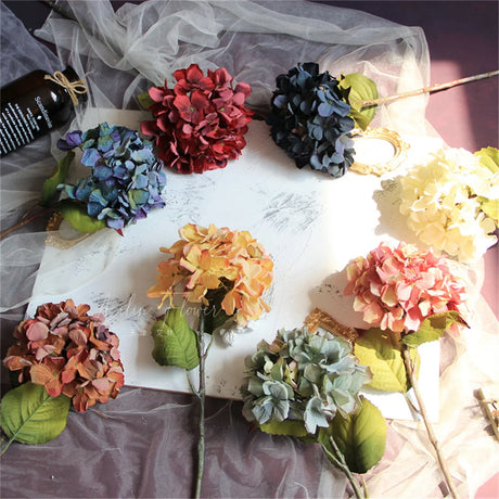 One Bundle Autumn Silk Hydrangea Home Decorative Bridal Bouquet Artificial Flowers