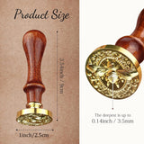 Bee Wax Seal Stamp and Wooden Handle Set Embossed Stamp Sealing Removable 1" Brass Stamp Head