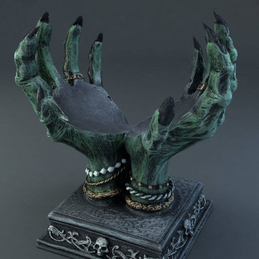 Crystal Ball Holder Resin Witch Hands Figurine Home Decor