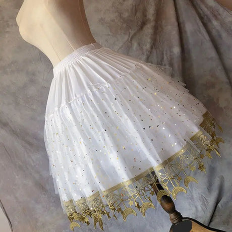 Lunar Star Lolita Petticoat Adjustable Fish Bone Carmen Skirt