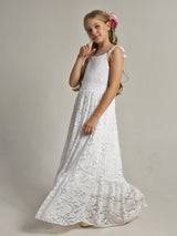 Girls Maxi Lace Chiffon Photoshoot Dresses For 3-15 Years
