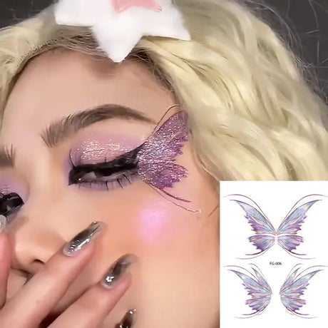 Temporary Face Tattoos Sparkly Fairy Butterfly Wings