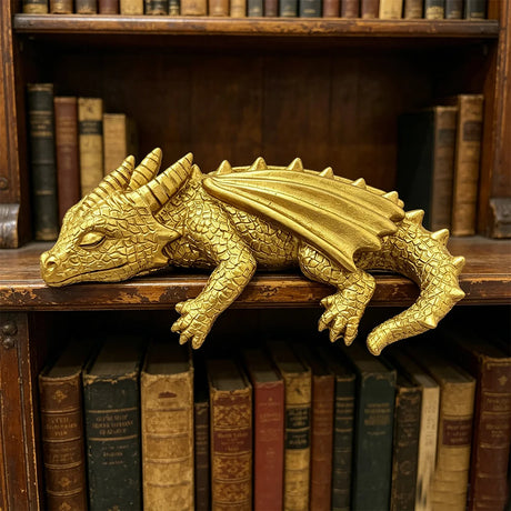 Resin Sleeping Baby Dragon Bookshelf Ornament