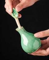 Leaf Cracked Glaze Essential Oil Pots 100ml Ceramic Aromatherapy Scented Home Decor Bottle
