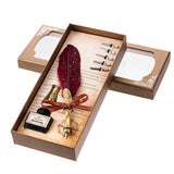 Feather Quill Pen and Ink Set Dip Calligraphy Writing Set with 5 Replacement Nibs Pen Holder