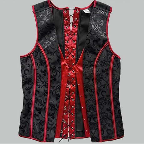 Men's Formal Boned Waistcoat Corset Vest Lace Up Burlesque Performance Stage Costume