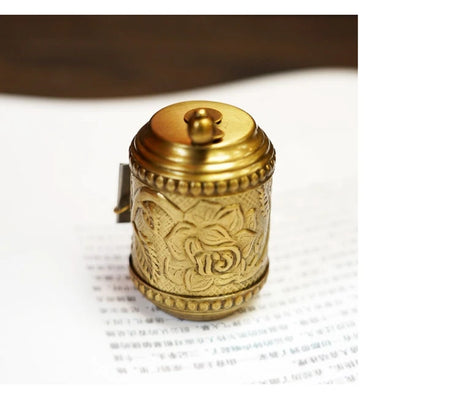 150cm Brass Floral Relief Hand-Cranked Tape Measure