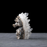 Seahorse Figurine Natural Healing Crystal Stone Clear Quartz Cluster
