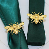 6Pcs Gold Bee Napkin Rings Table Decoration