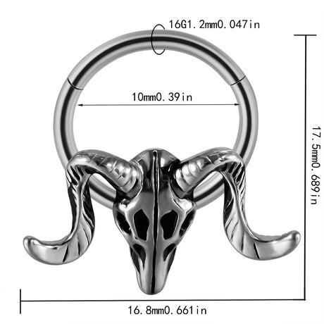 Surgical Steel Septum Ring Hoop Nose Rings Hinged Clicker Tragus Cartilage Ear Stud Piercing Jewellery