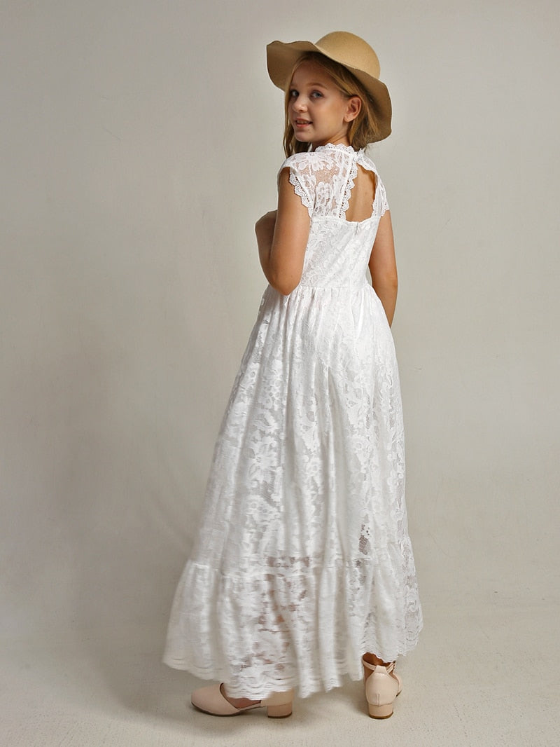 Girls Lace Bohemian Long Photoshoot Dresses