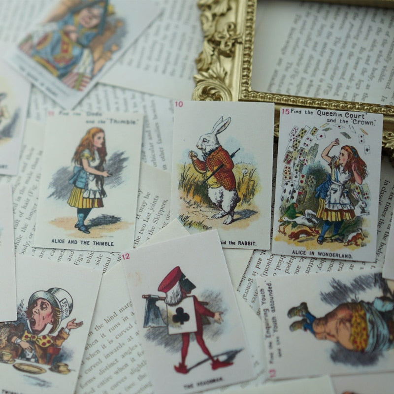 Vintage Alice In Wonderland Theme Scrapbooking Stickers