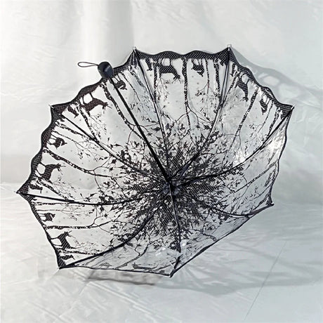 Forest Silhouette Transparent Umbrella PVC Umbrella