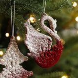 Christmas Snow Kissed Hanging Ornaments Ballet Girl Elk Swan