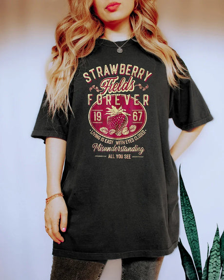 Beatles Strawberry Fields Rock Band Tee T-Shirt