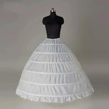 6 Hoop Crinoline Long Wedding Petticoat Ball Gown Dress Black White Red Underskirt Skirt