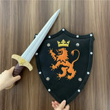 Kids Toy Golden Lion Shield Sword Sets PU Cosplay Role Play Props