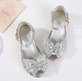 Party Shoes for Girls Glittery Butterfly Mary Jane Sandals Purple Gold Pink Blue