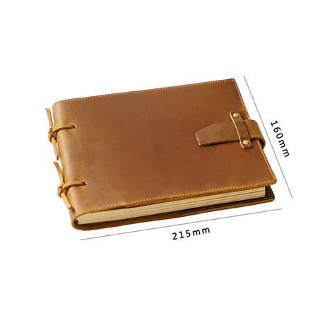 Stitched Genuine Leather Notebook 6 Colours Handmade Journal with Lock Blank Kraft Paper 200 Pages Sketchbook