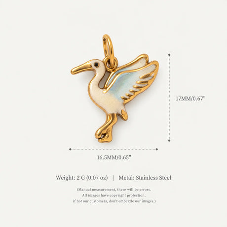 Enamel Bird Pendant Charms Necklace Bracelet DIY Jewellery Making Findings