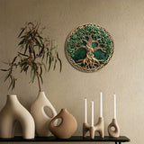 Magical Tree of Life Celtic Art 2D Printed Circular Metal Decorative Sign