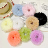 Dopamine Colour Fluffy Scrunchie Hair Bands Ponytail Holder Hair Accessories