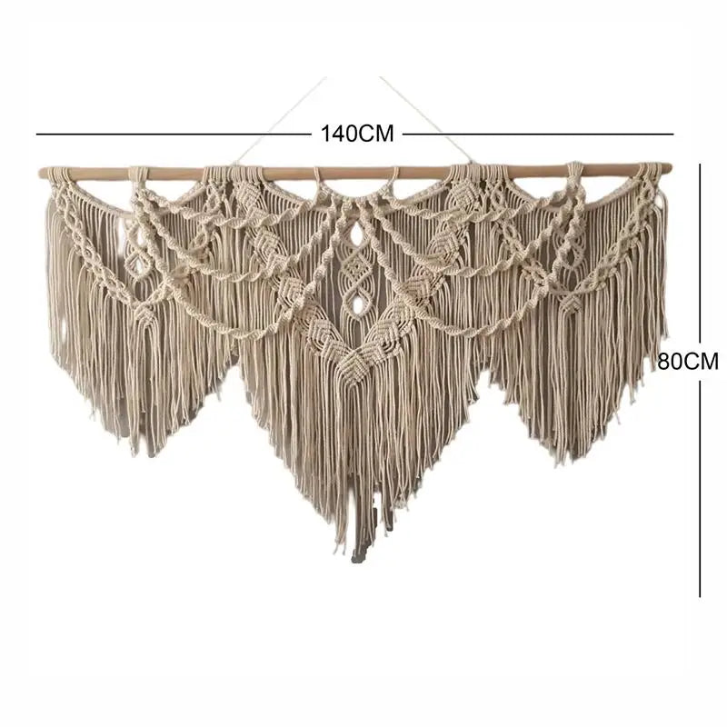 Large Macrame Wall Hanging Tapestry Bohemian Style Handwoven Tapestry For Home Decor Living Room Bedroom Background Decoration