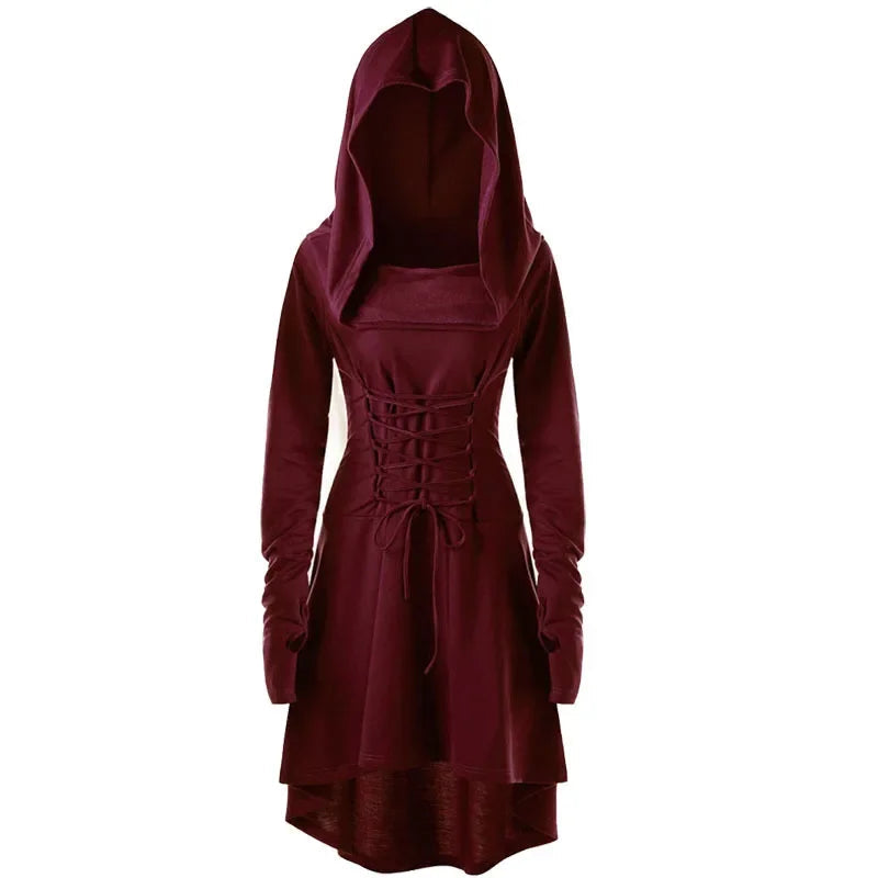 Archer's Goblincore Hooded  Lace Up Tunic Dress