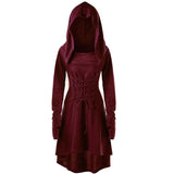 Archer's Goblincore Hooded  Lace Up Tunic Dress