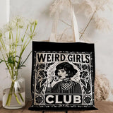 W-Weird G-Girls Club Storage Bags Double-Sided Print Canvas Tote Bag Large Capacity Shopping Bag