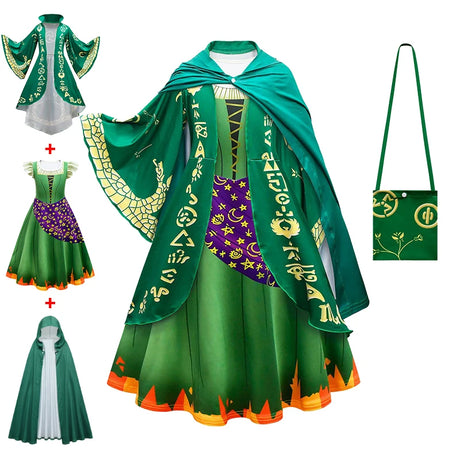 Hocus Pocus 2 Halloween Costume Child Sanderson Sisters Party Dresses Winifred Witch Costumes Children