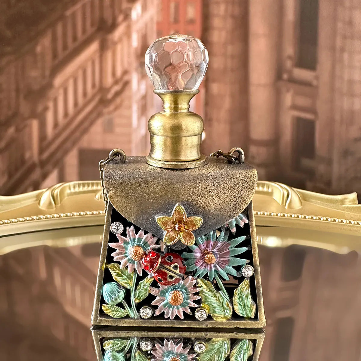 Lady Beetle Enamel Perfume Bottle
