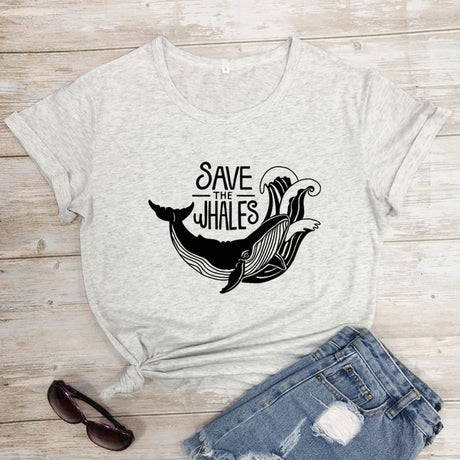 Save The Whales Cotton T-shirt