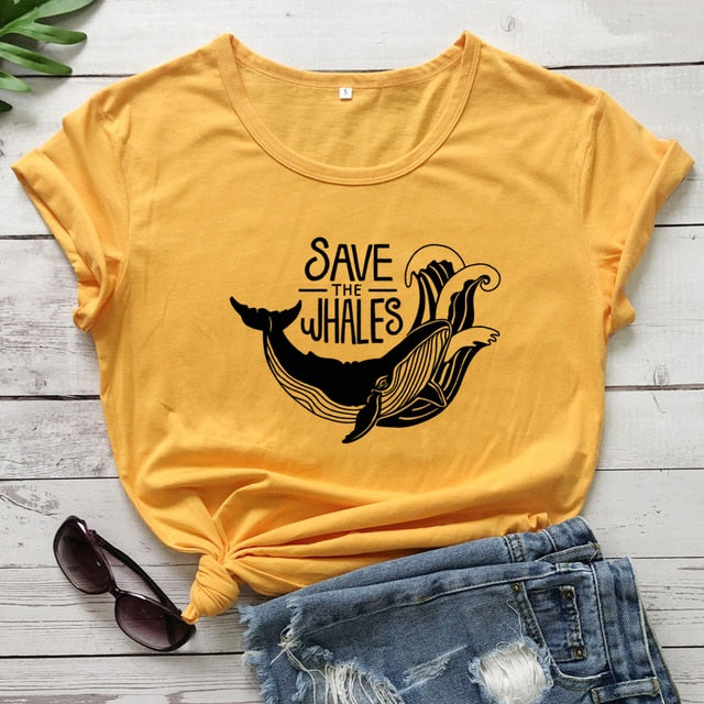 Save The Whales Cotton T-shirt