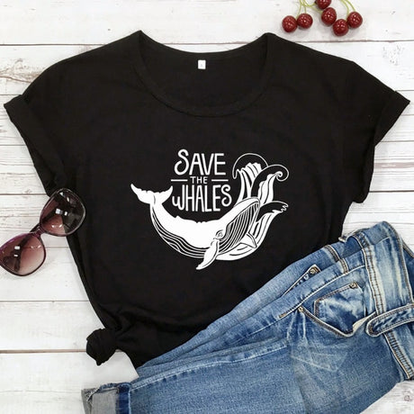 Save The Whales Cotton T-shirt