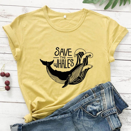 Save The Whales Cotton T-shirt
