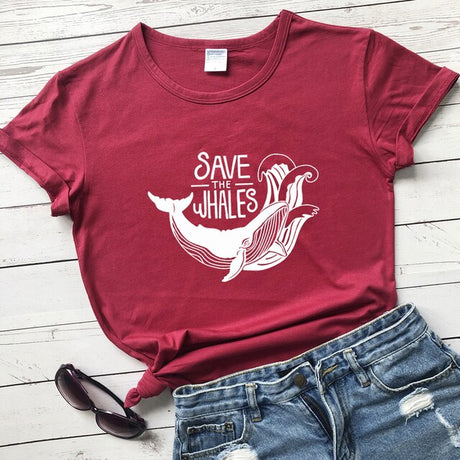 Save The Whales Cotton T-shirt