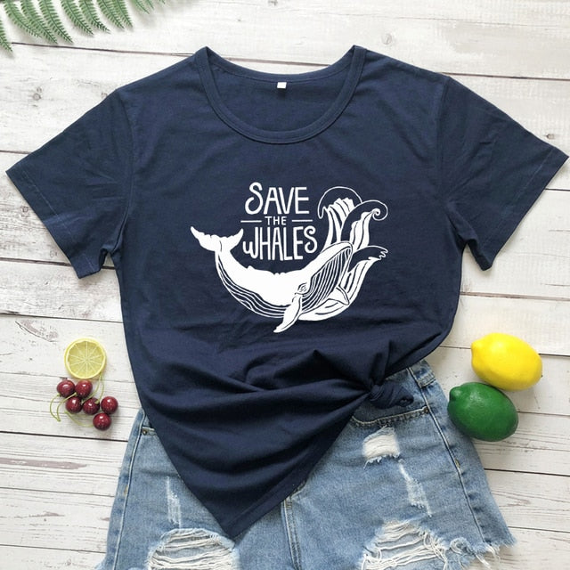 Save The Whales Cotton T-shirt