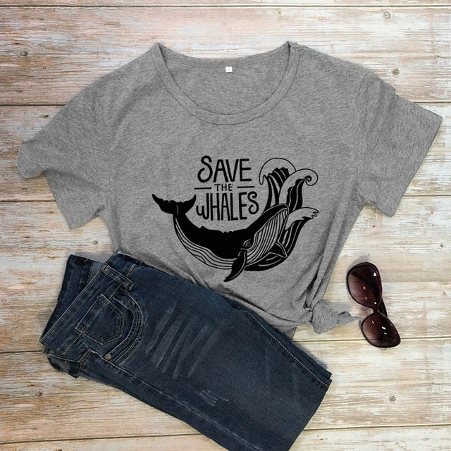 Save The Whales Cotton T-shirt