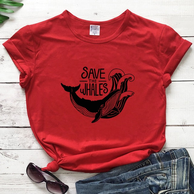 Save The Whales Cotton T-shirt