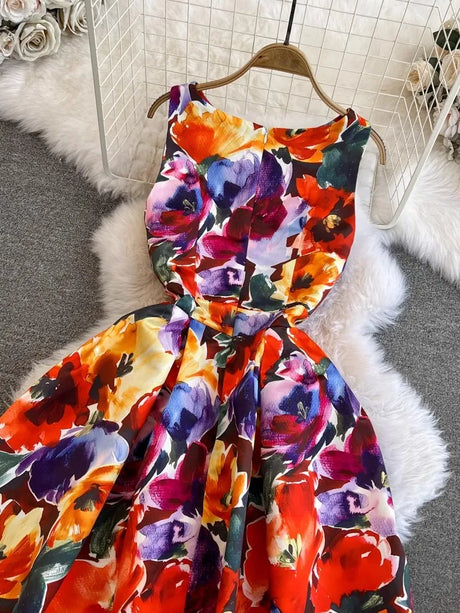 Spring Races Floral Tank Dress with Pockets