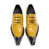 Crystal Blue Waters Real Leather Mens Oxford Pointed Toe Dress Shoes