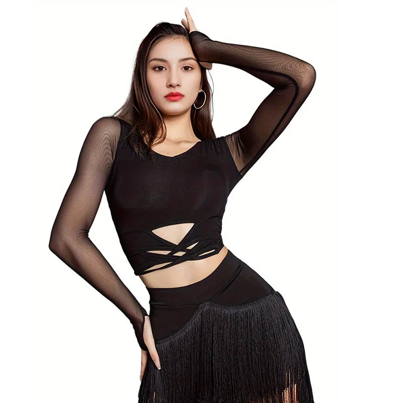 Fringe Latin Dance Skirt Top Samba Tango Salsa Latin Practice/Competition Tassel Stage Costume