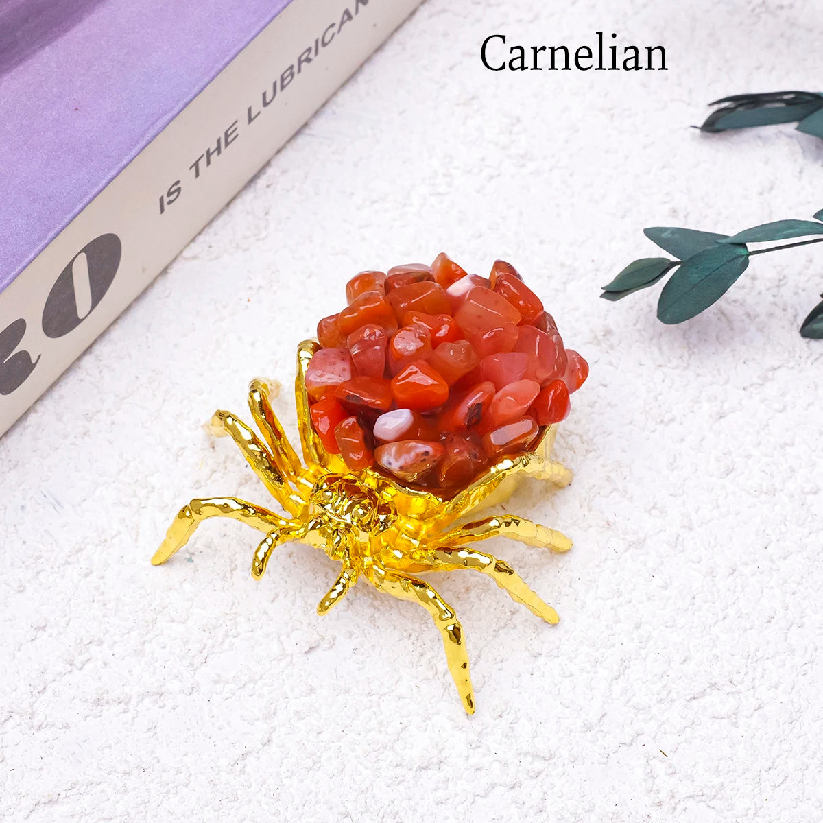 1pc Natural Crystal Spider Animal Desk Decor