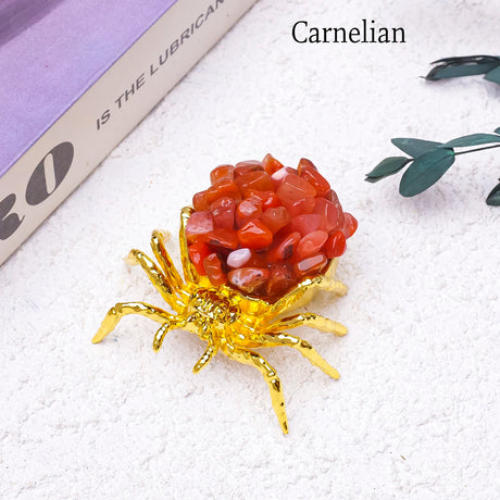 1pc Natural Crystal Spider Animal Desk Decor