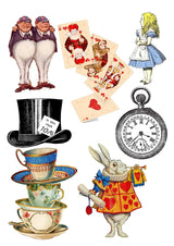 Vintage Alice In Wonderland Theme Scrapbooking Stickers
